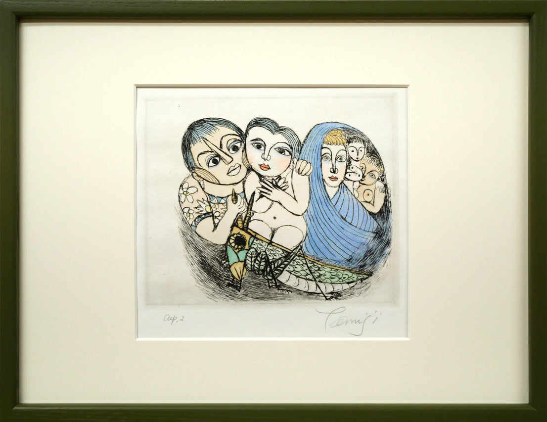 藤倉英幸「丘晴れて」シルクスクリーン版画