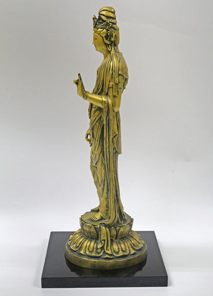 北村西望「聖観世音菩薩」ブロンズ作品・共箱　全体画像5
