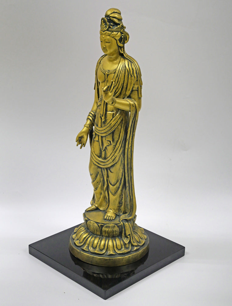 北村西望「聖観世音菩薩」ブロンズ作品・共箱　全体画像6