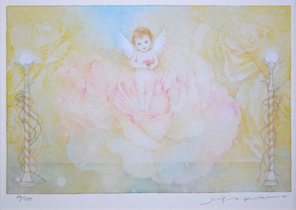 きたのじゅんこ「Angel’s　Heart」版画　作品全体拡大画像