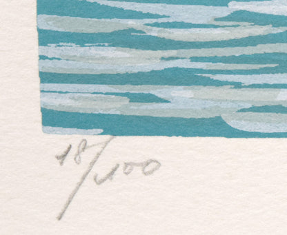 北吉晃「シンフォニー・ベニス」シルクスクリーン版画　限定番号（ed,18/100）