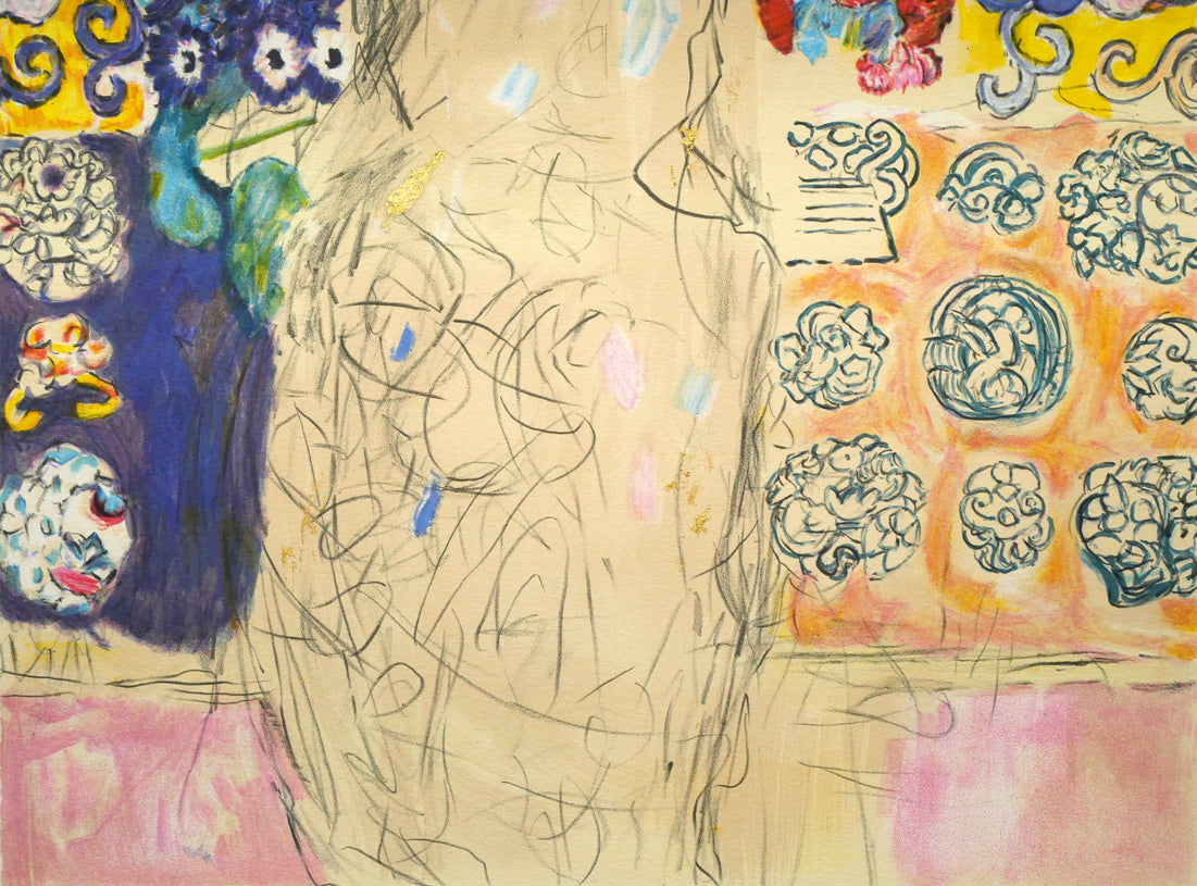 グスタフ　クリムト（Gustav　KLIMT）「LADY’S　PORTRAIT」リトグラフに金箔付き・15号　拡大画像2