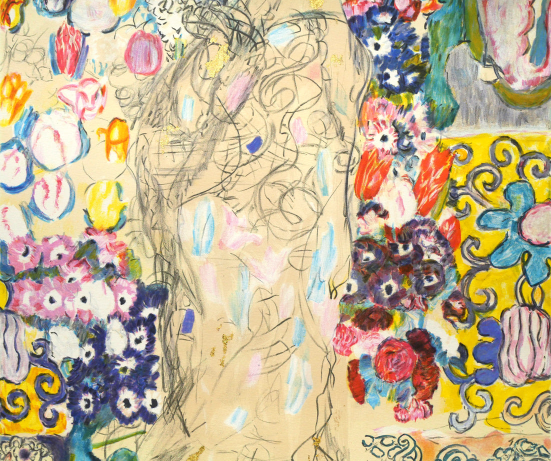 グスタフ　クリムト（Gustav　KLIMT）「LADY’S　PORTRAIT」リトグラフに金箔付き・15号　拡大画像4