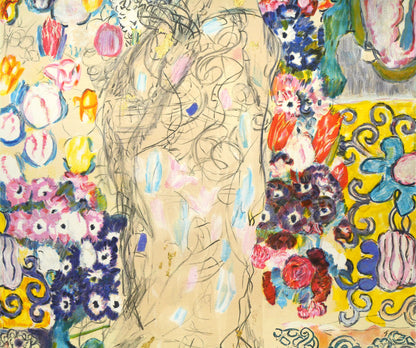 グスタフ　クリムト（Gustav　KLIMT）「LADY’S　PORTRAIT」リトグラフに金箔付き・15号　拡大画像4