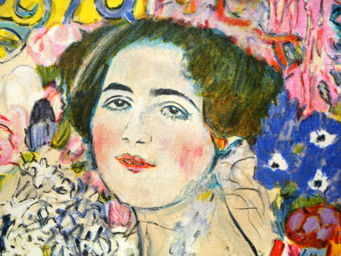 グスタフ　クリムト（Gustav　KLIMT）「LADY’S　PORTRAIT」リトグラフに金箔付き・15号　拡大画像3