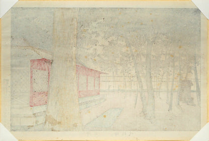 小林清親「神田神社暁（東京名所図）」木版画　作品シート裏側画像