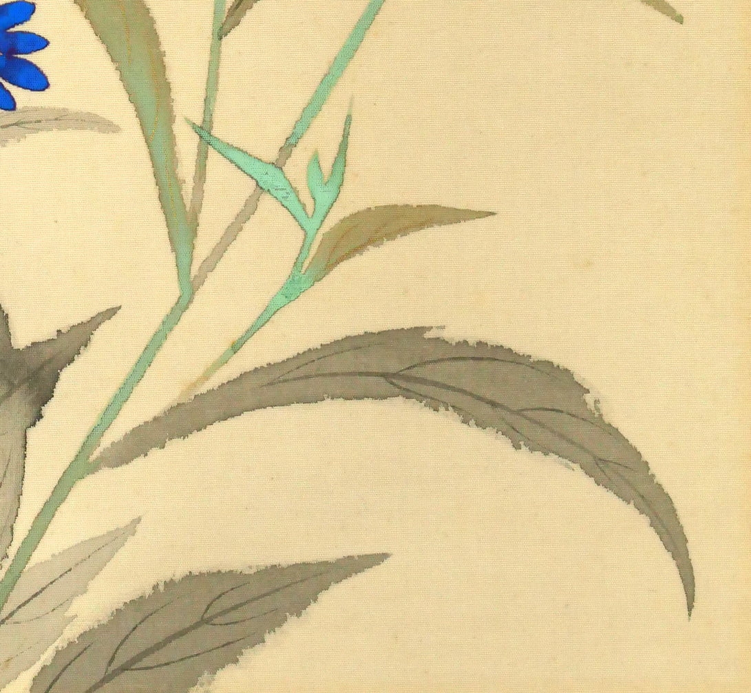 小林古径「草花（共箱）」絹本に彩色　拡大画像4