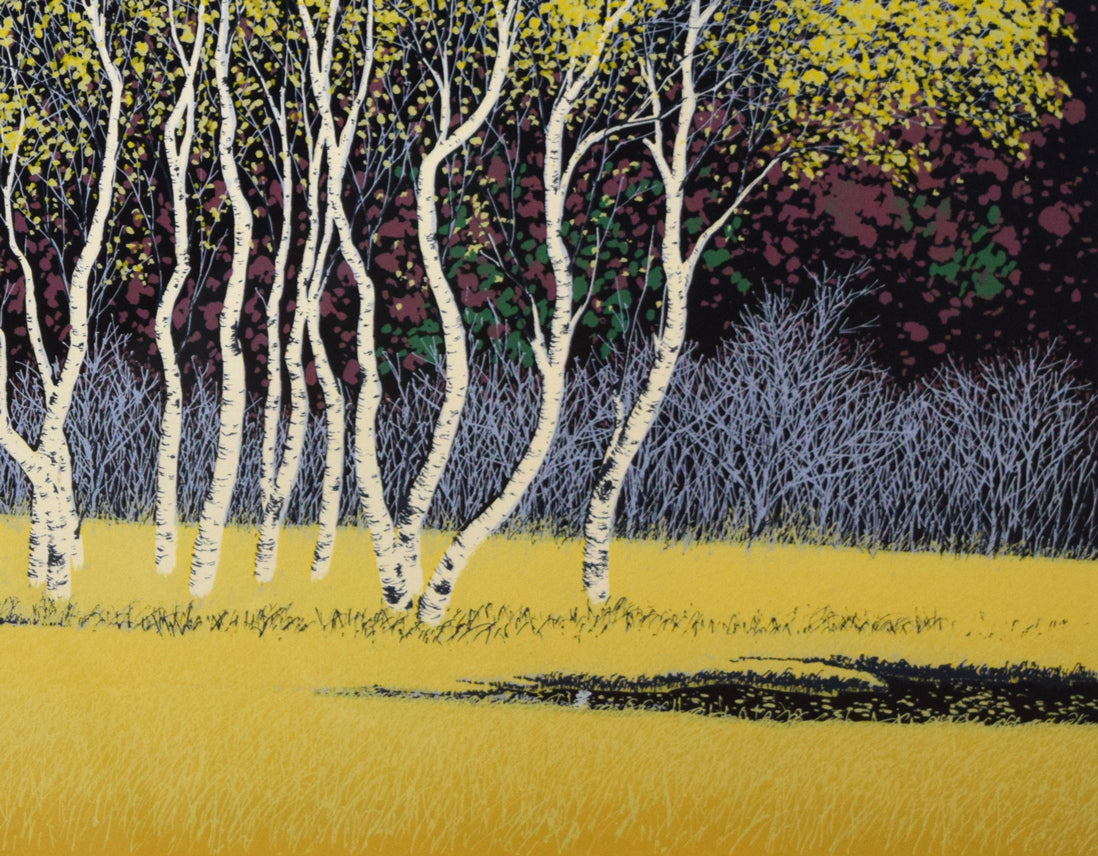 小暮真望「拠水林の四季（秋）」シルクスクリーン版画　拡大画像4