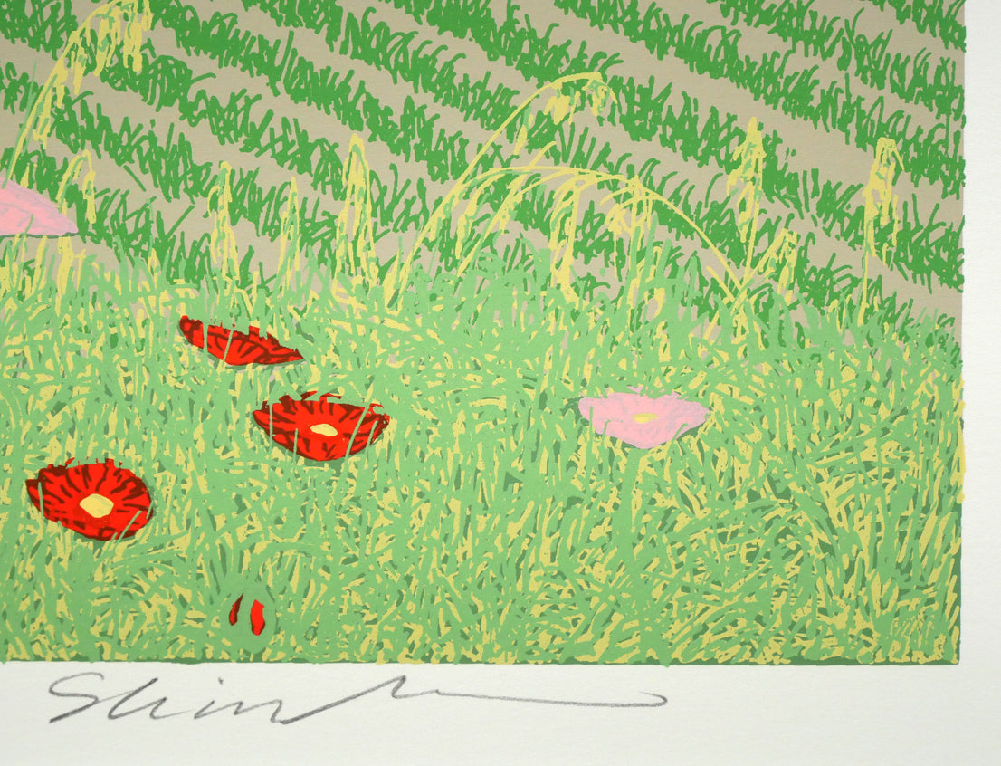 小暮真望「遙望大雪連峰」シルクスクリーン版画・12号　本人直筆鉛筆サイン