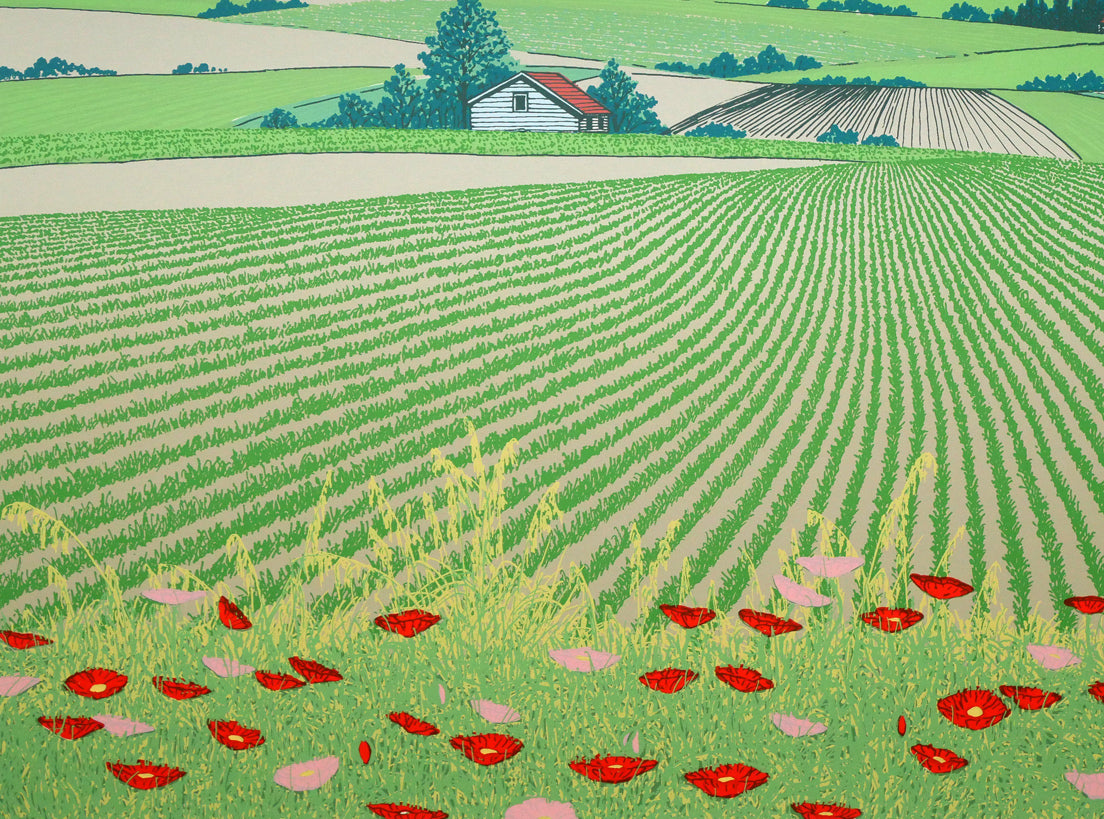 小暮真望「遙望大雪連峰」シルクスクリーン版画・12号　拡大画像4