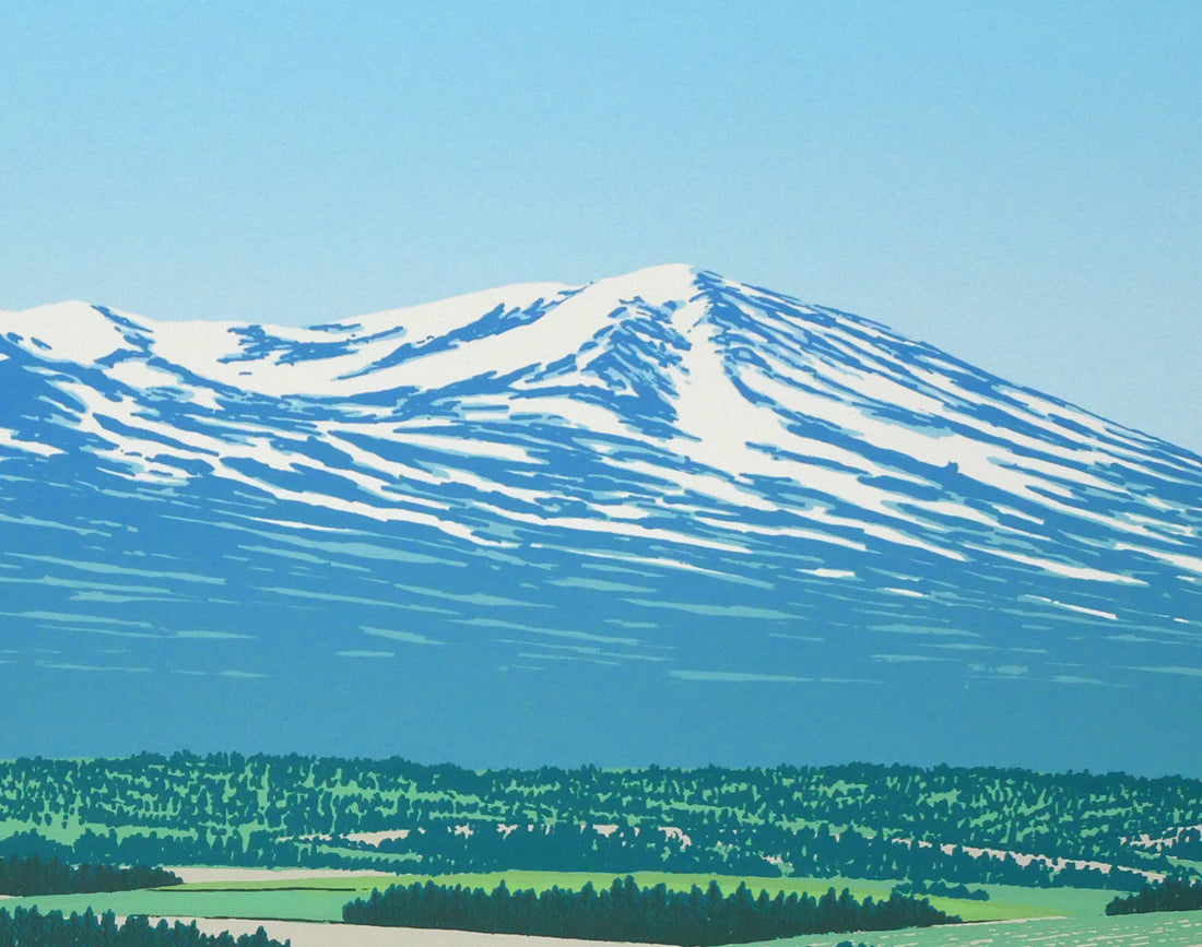 小暮真望「遙望大雪連峰」シルクスクリーン版画・12号　拡大画像2