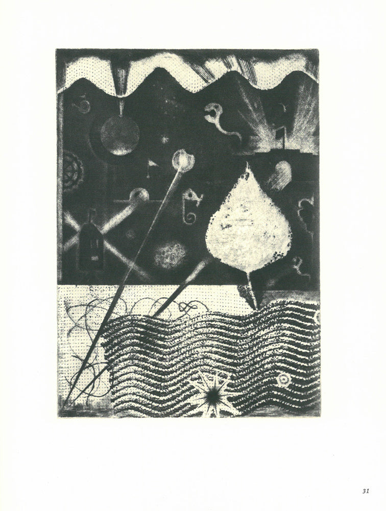 駒井哲郎「海底の祭」メゾチント、ソフトグランド・エッチング（銅版画）　画集掲載内容1