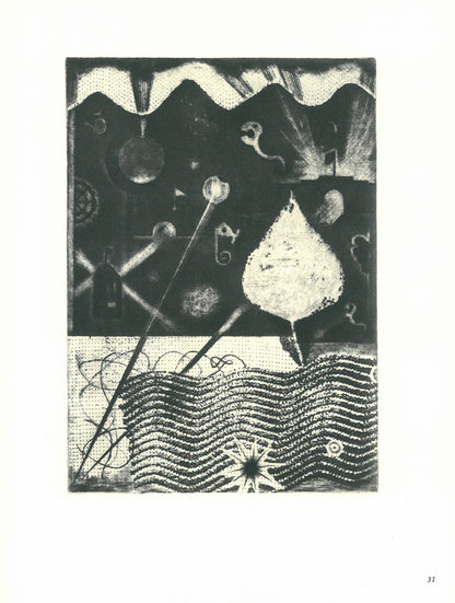 駒井哲郎「海底の祭」メゾチント、ソフトグランド・エッチング（銅版画）　画集掲載内容1