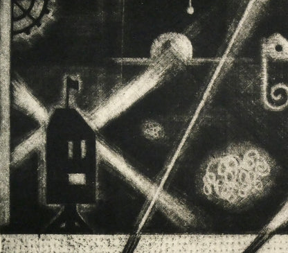 駒井哲郎「海底の祭」メゾチント、ソフトグランド・エッチング（銅版画）　拡大画像3