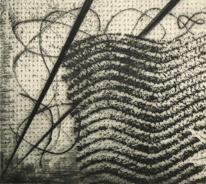 駒井哲郎「海底の祭」メゾチント、ソフトグランド・エッチング（銅版画）　拡大画像5