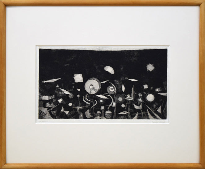 駒井哲郎「芽生え」アクアチント・ビュラン（銅版画）