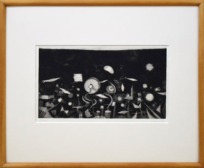 駒井哲郎「芽生え」アクアチント・ビュラン（銅版画）