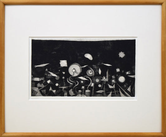 駒井哲郎「芽生え」アクアチント・ビュラン（銅版画）