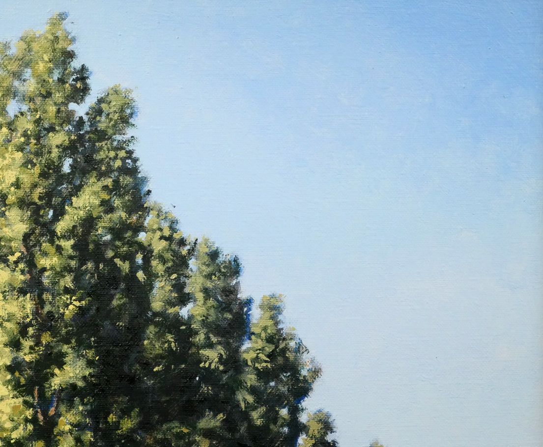 近藤博史「ポプラ並木（北海道大学）」油絵・F8号 絵画買取・販売の