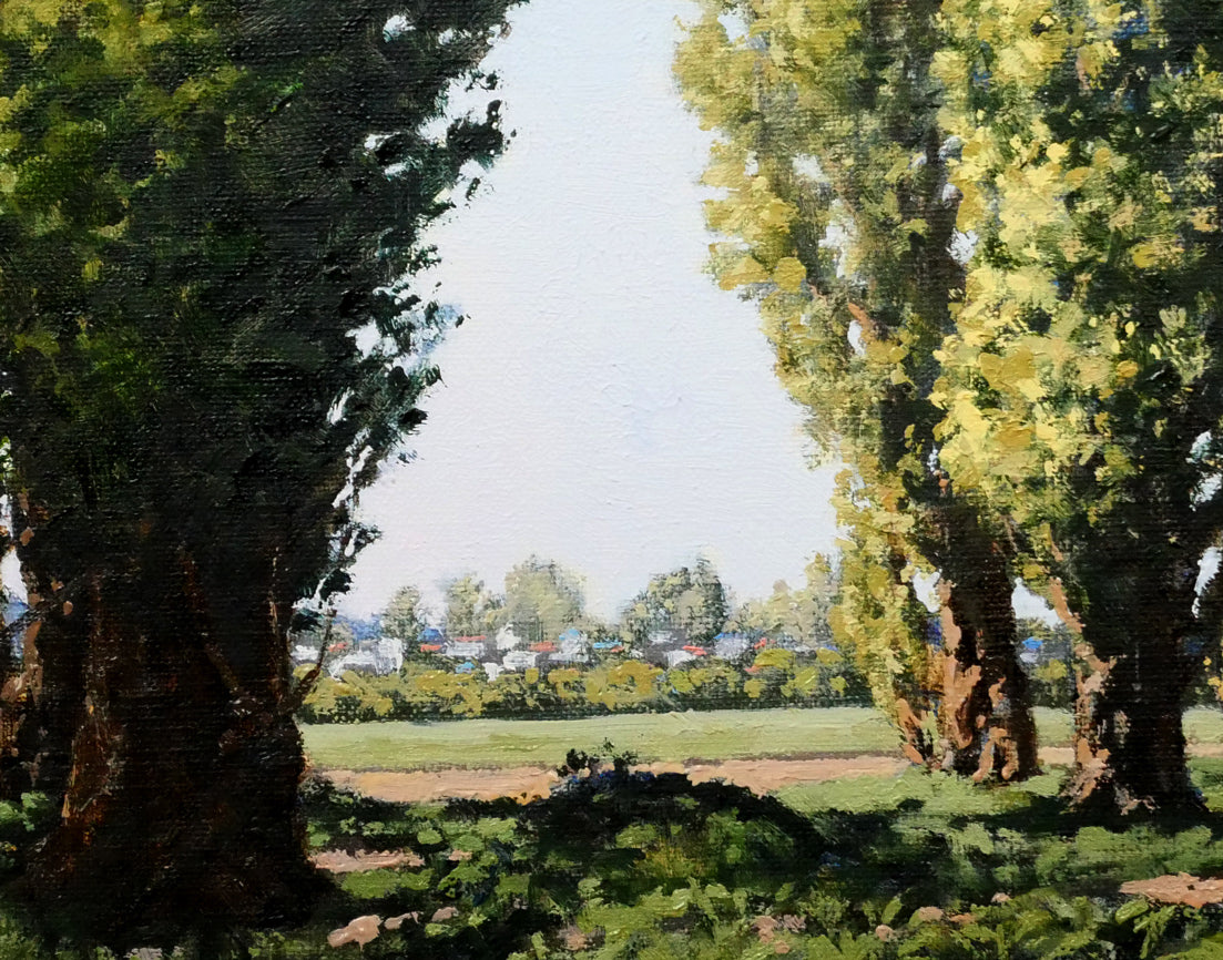 近藤博史「ポプラ並木（北海道大学）」油絵・F8号 絵画買取・販売の