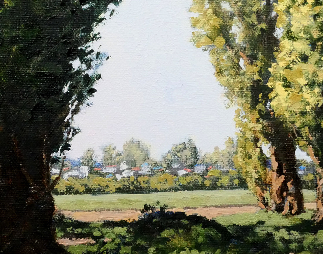 近藤博史「ポプラ並木（北海道大学）」油絵・F8号 絵画買取・販売の