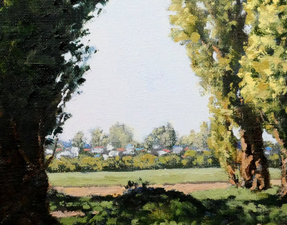 近藤博史「ポプラ並木（北海道大学）」油絵・F8号　拡大画像5