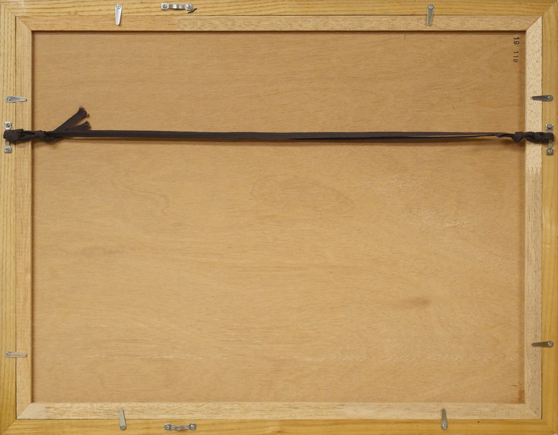 小谷博貞「無題（1995）」水彩画・4号　額縁裏側画像