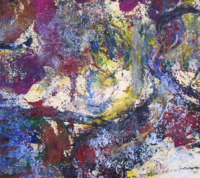 孔柏基（KONG　Baiji）「王女」パネルに貼付した紙に油彩・F6号　拡大画像2