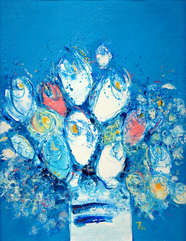 香西富士夫「はな」油絵・F6号　作品全体画像