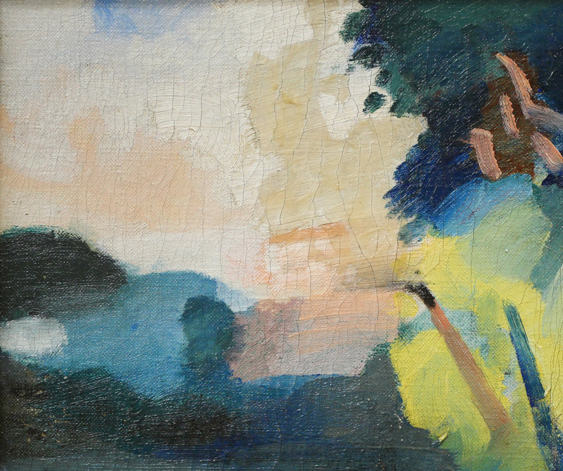 小山昇「風景」油絵・F6号　拡大画像1