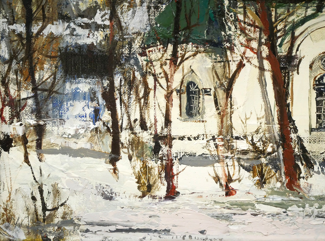 熊谷善正「ハリストス正教会（函館）」油絵・F6号 絵画買取・販売の