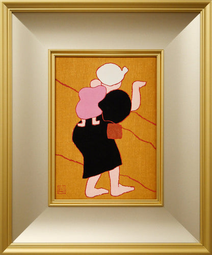 熊谷守一「種まき」木版画