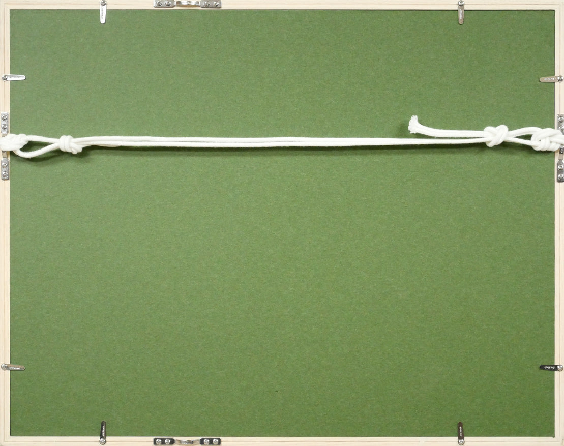 国井澄「扇ヶ原展望」油絵・F4号　額縁裏側画像