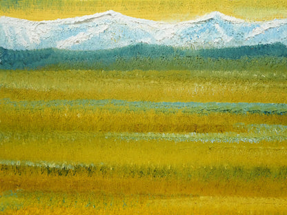 国井澄「扇ヶ原展望」油絵・F4号　拡大画像1