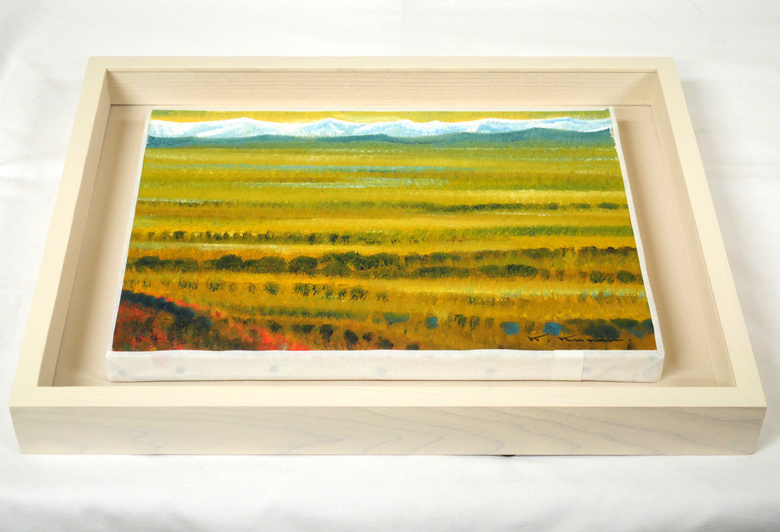 国井澄「扇ヶ原展望」油絵・F4号 絵画買取・販売の小竹美術