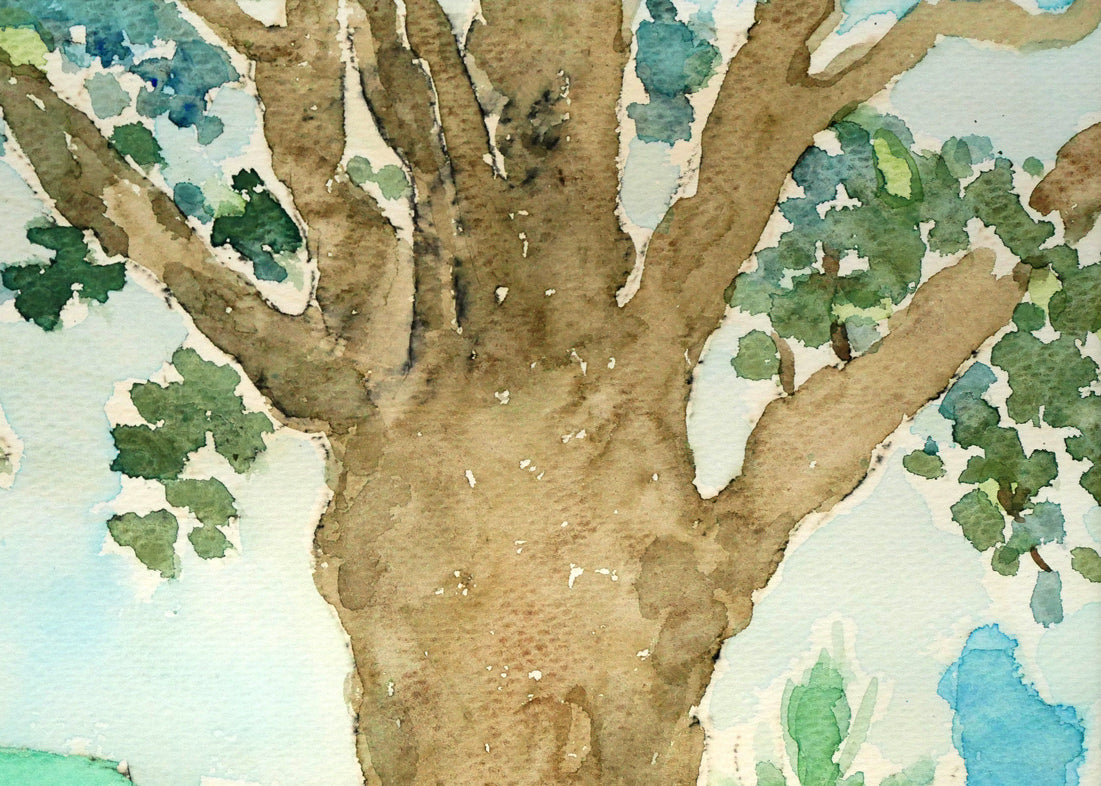 国松登「北大第二農場・種牛舎」水彩画・4号　拡大画像2