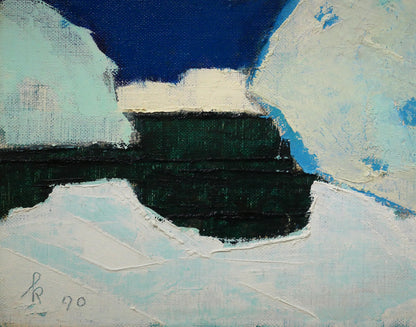 国松登「氷人」油絵・F6号　拡大画像3