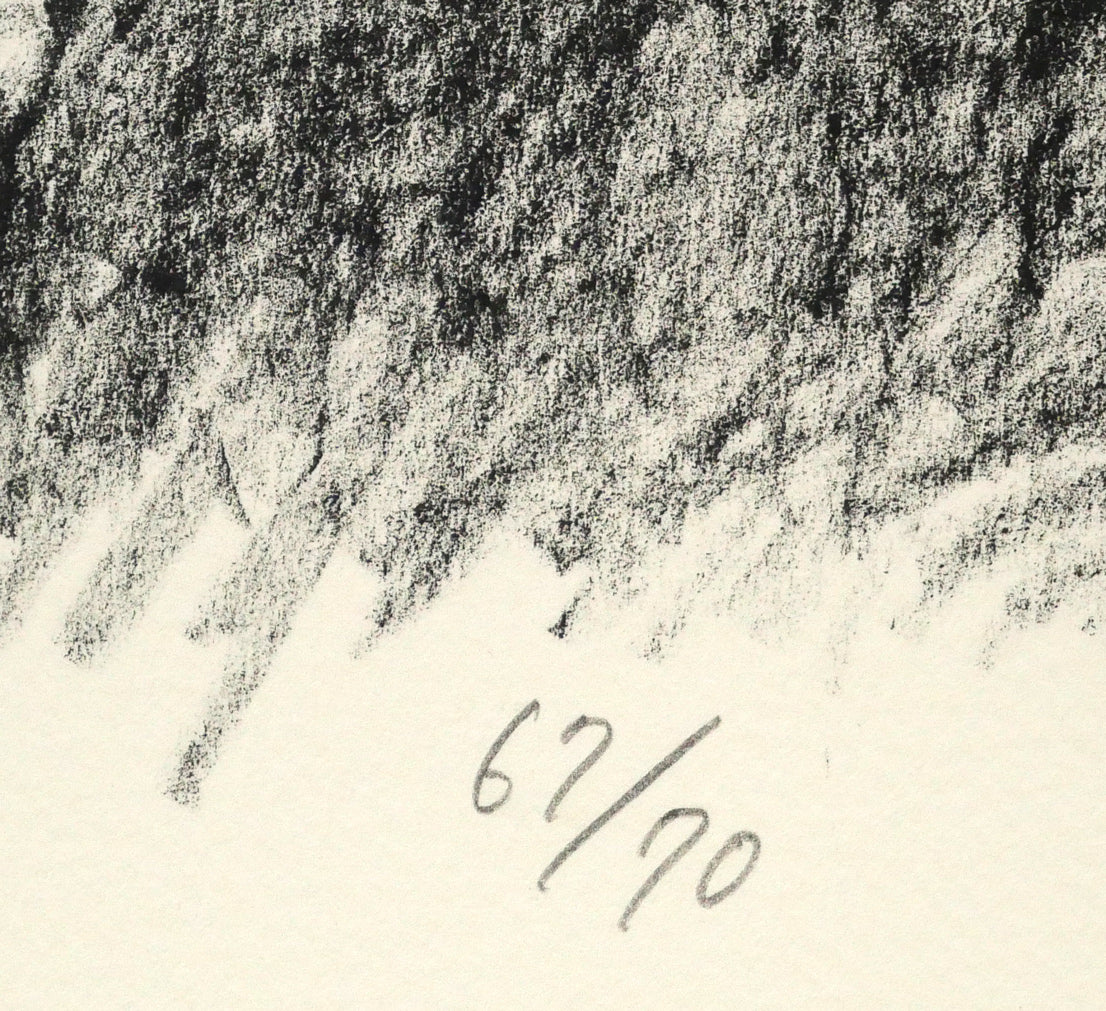 国松登「氷上のひと」リトグラフ　限定番号（ed,67/70）