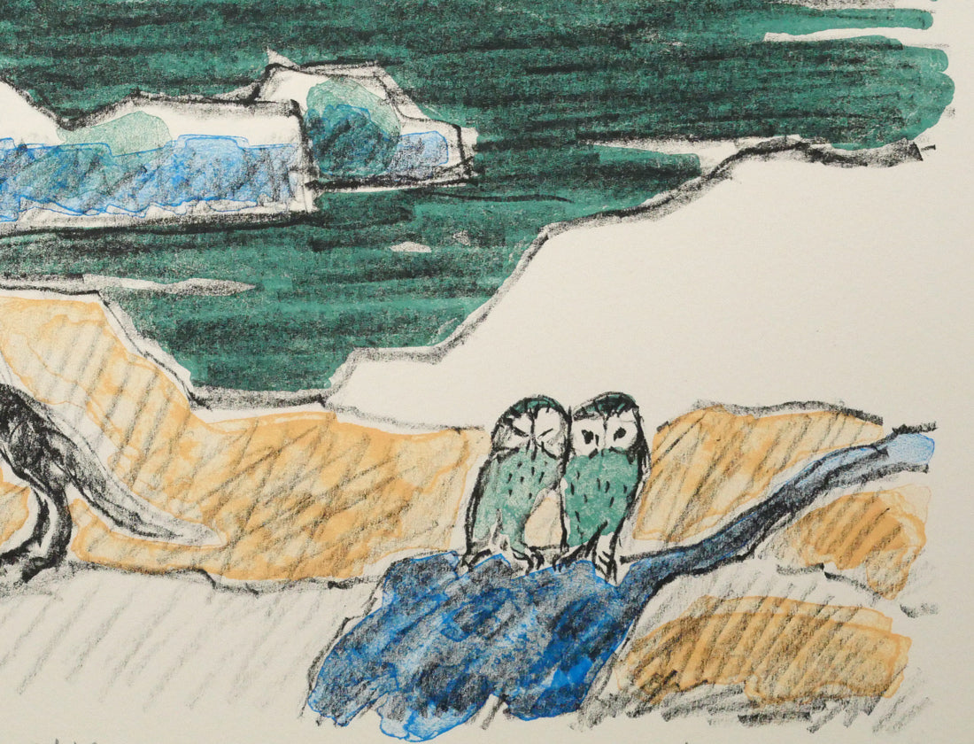 国松登「氷上のひと」リトグラフ　拡大画像4