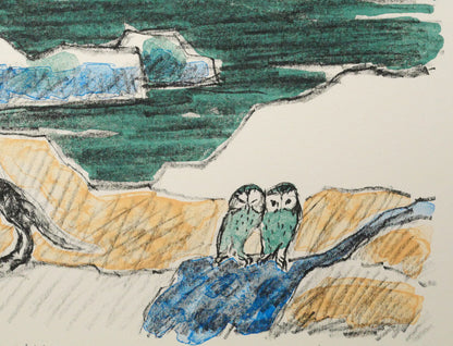 国松登「氷上のひと」リトグラフ　拡大画像4