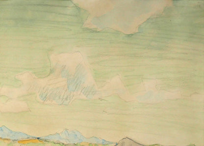 国松登「石狩にて」水彩画　拡大画像2