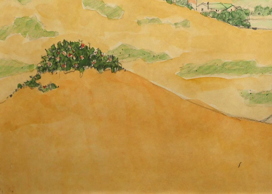 国松登「石狩にて」水彩画　拡大画像3