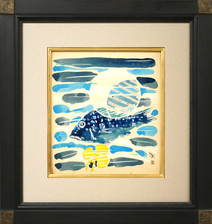 国松登「海底の華」水彩画