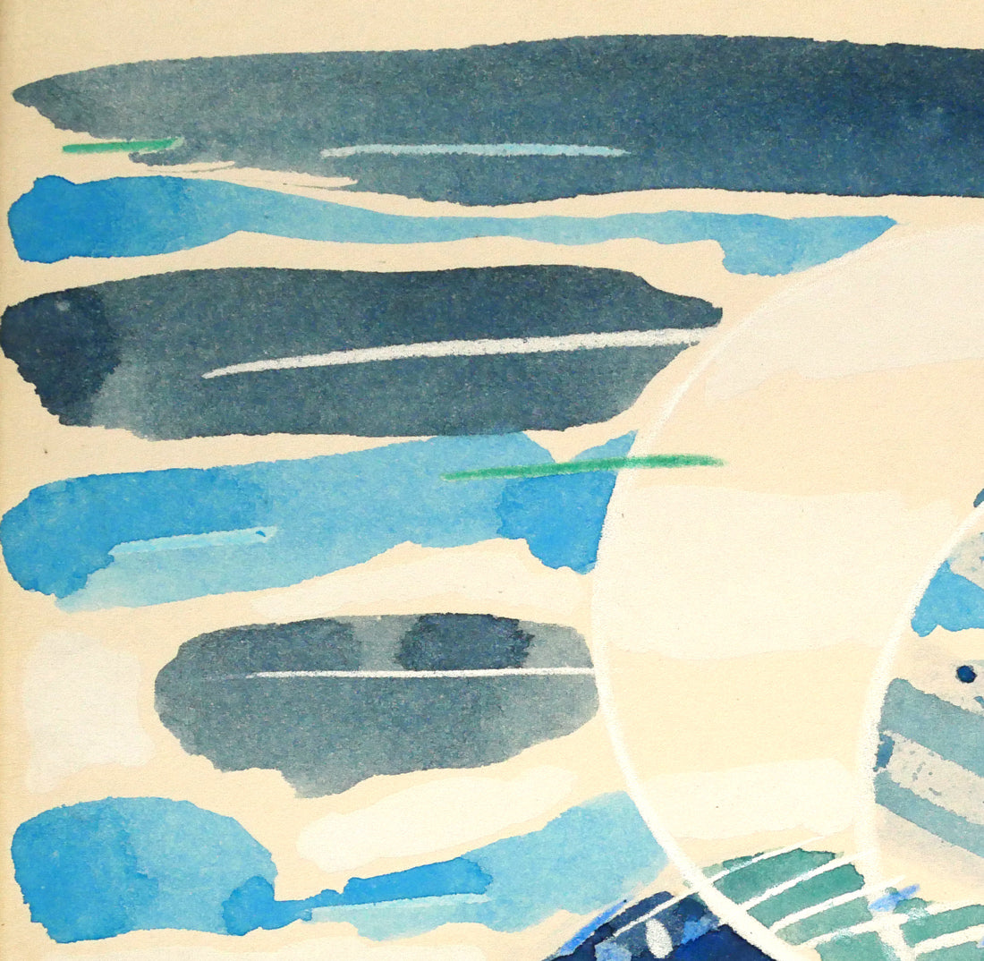 国松登「海底の華」水彩画　拡大画像1