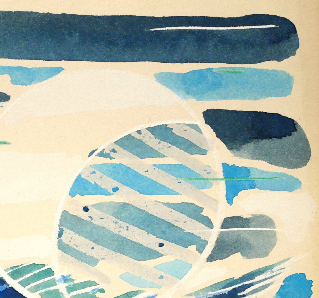 国松登「海底の華」水彩画　拡大画像2