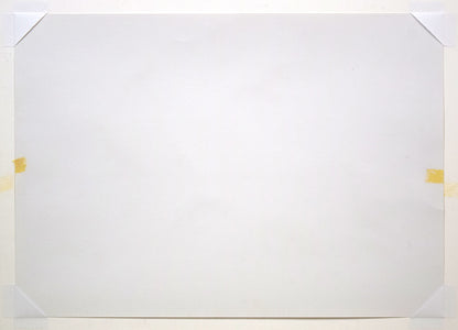 国松登「鳥の図」水彩画　作品裏側画像