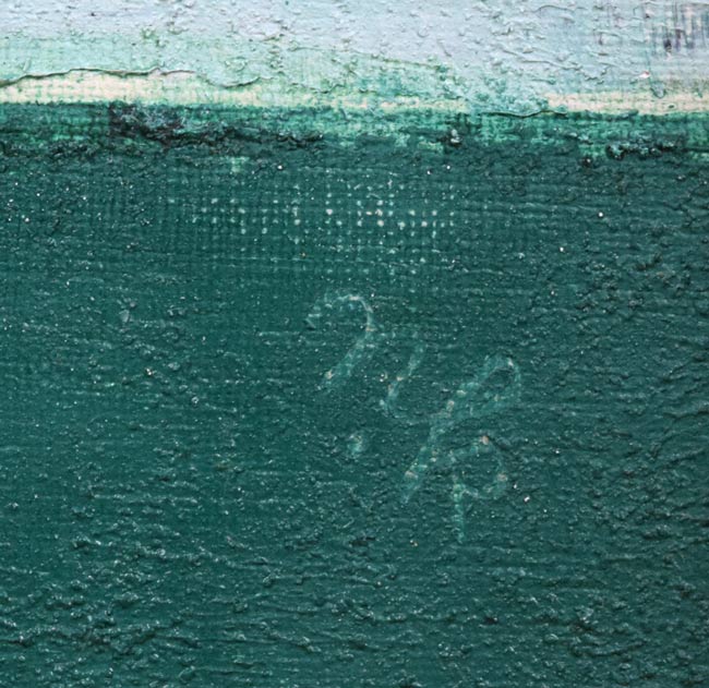 国松登「氷人」油絵・F10号　サイン拡大画像