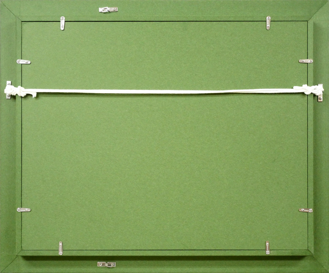 国立秀雄「清水港（富士山）」油絵・F6号　額縁裏側画像