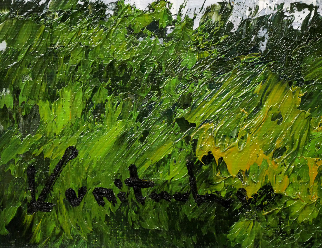 国立秀雄「清水港（富士山）」油絵・F6号　サイン拡大画像