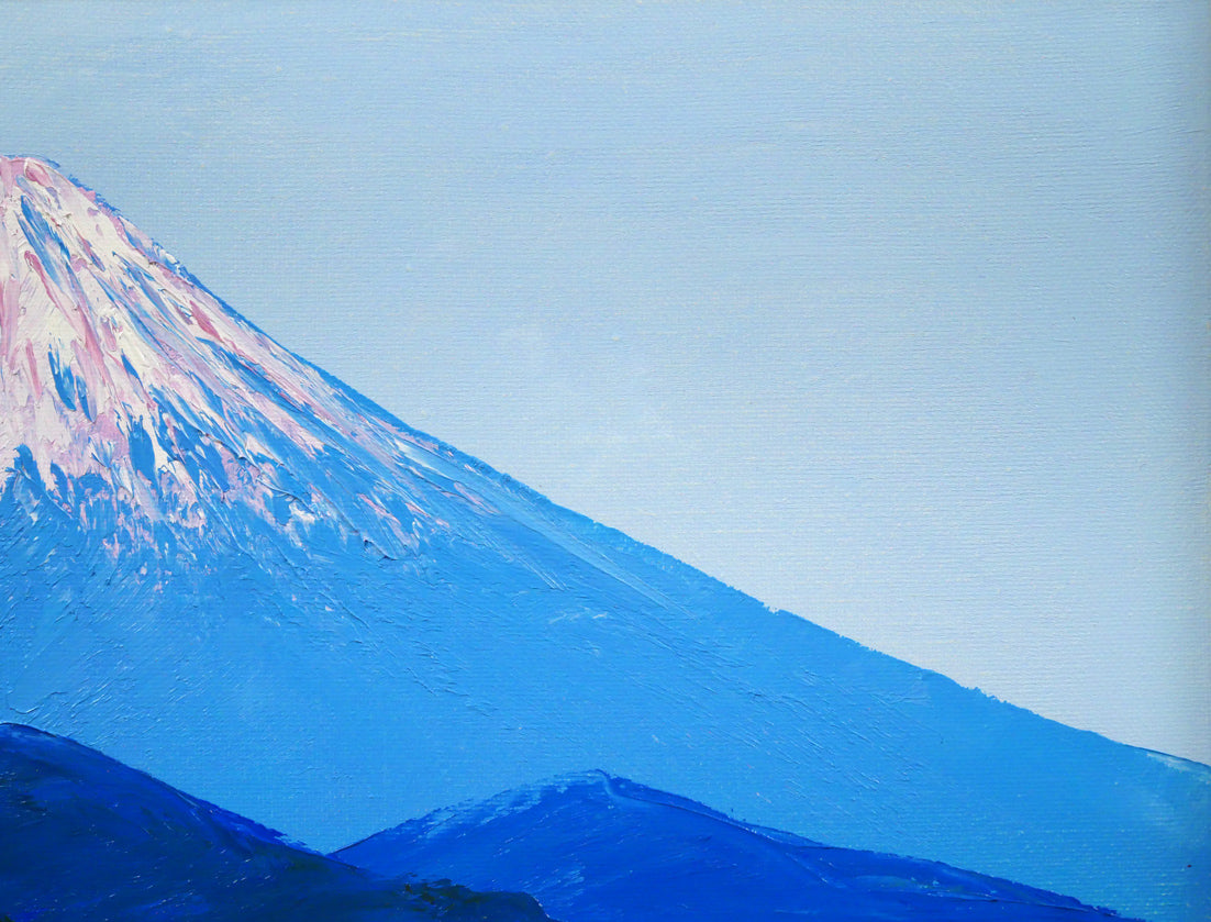 国立秀雄「清水港（富士山）」油絵・F6号　拡大画像3